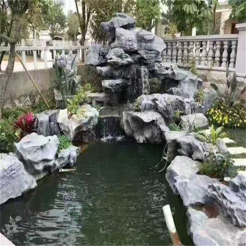 奎文庭院假山鱼池图片